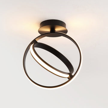 Nicole Modern Minimalist Aluminum Ring Integrated LED Semi Flush Mount - JONATHAN Y